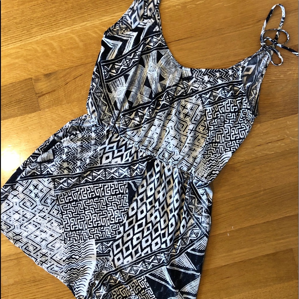 BCBGMAXAZRIA Aztec-printed Romper